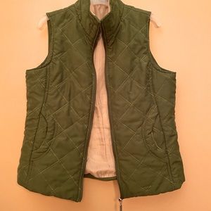 Green quilted vest